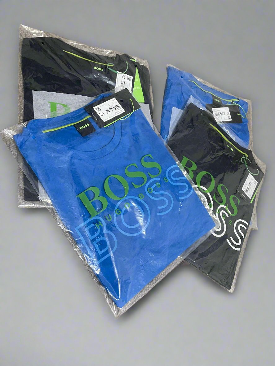 BOSS T-Shirt Men's Cotton Casual Blue