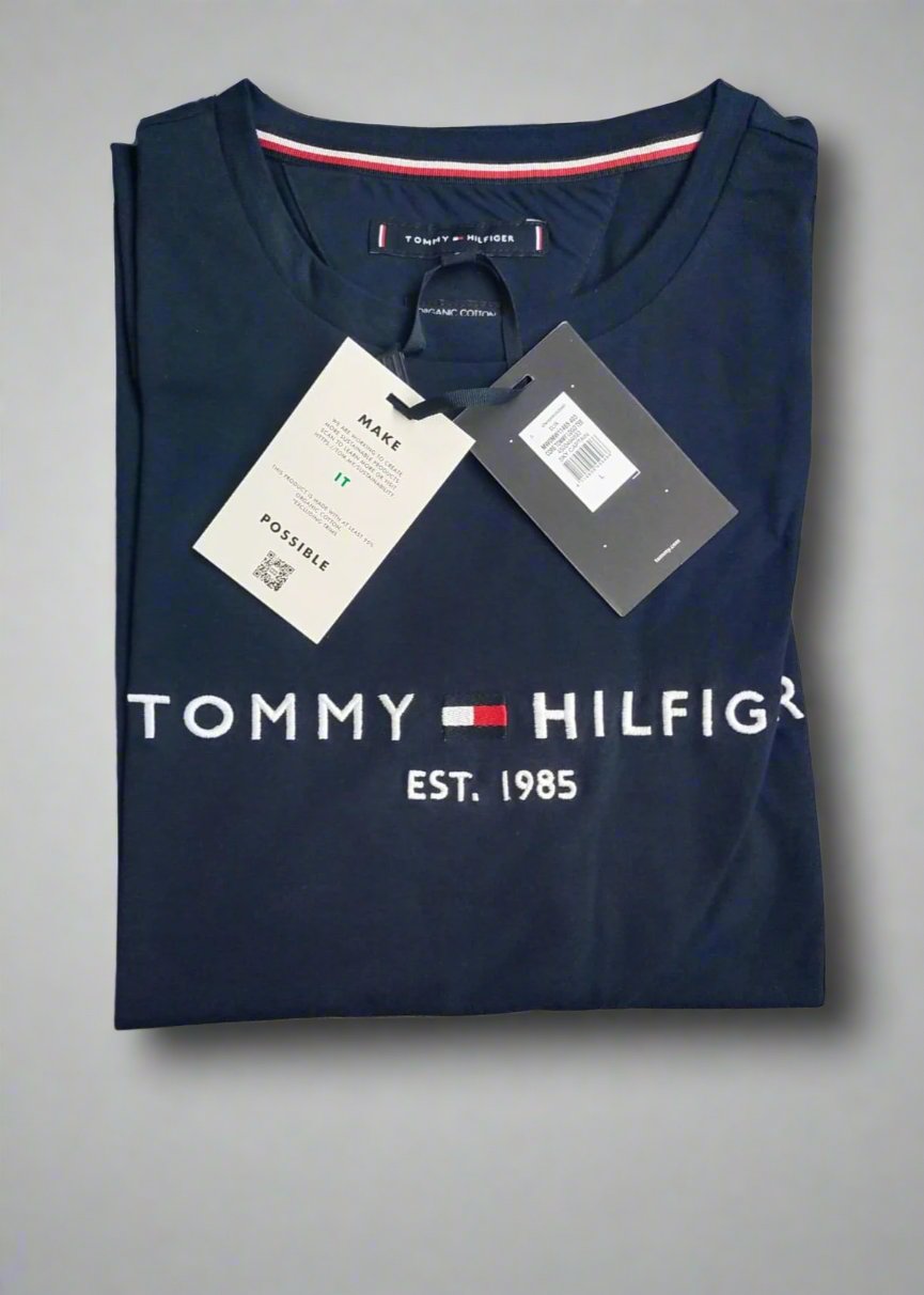 Core Tommy Logo Tee in Navy / Black