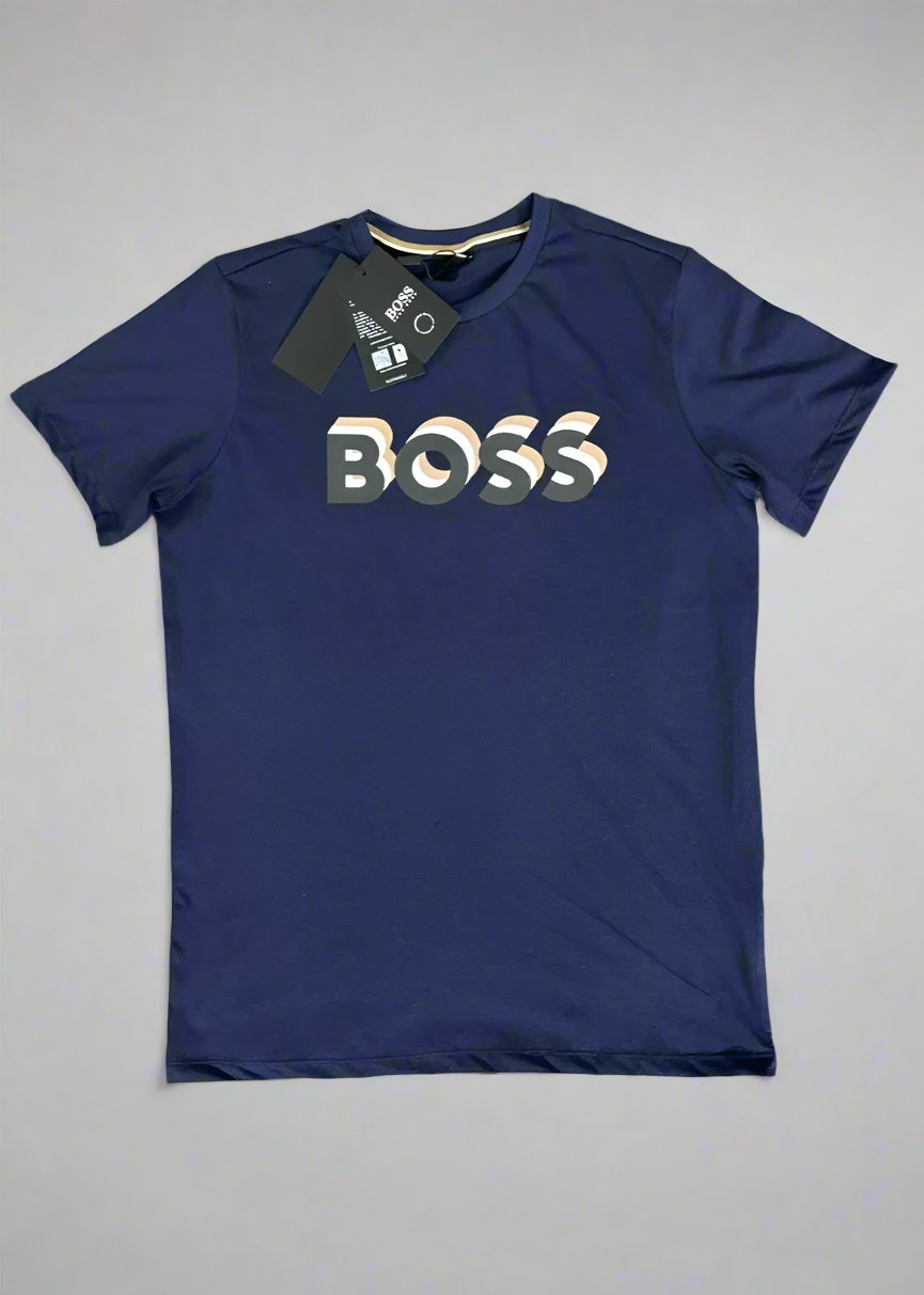 BOSS T-Shirt Men's Cotton Casual Blue