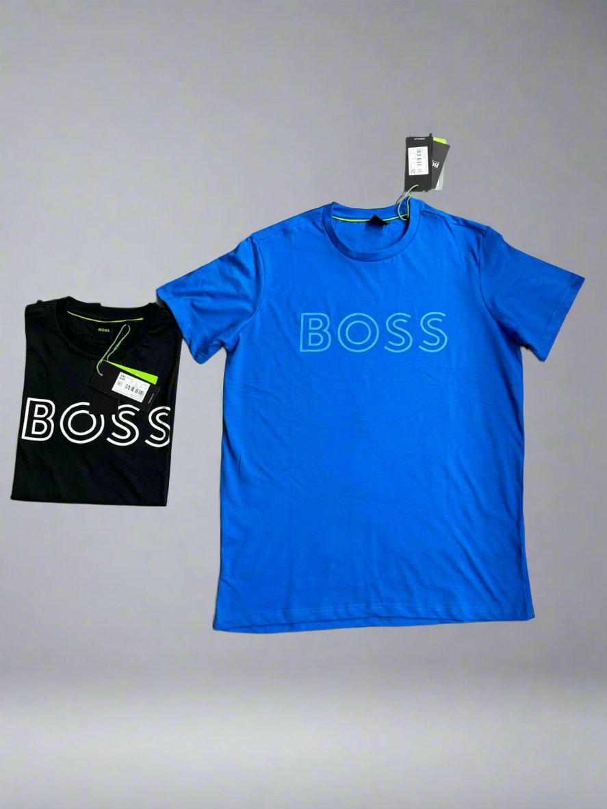 BOSS T-Shirt Men's Cotton Casual Blue