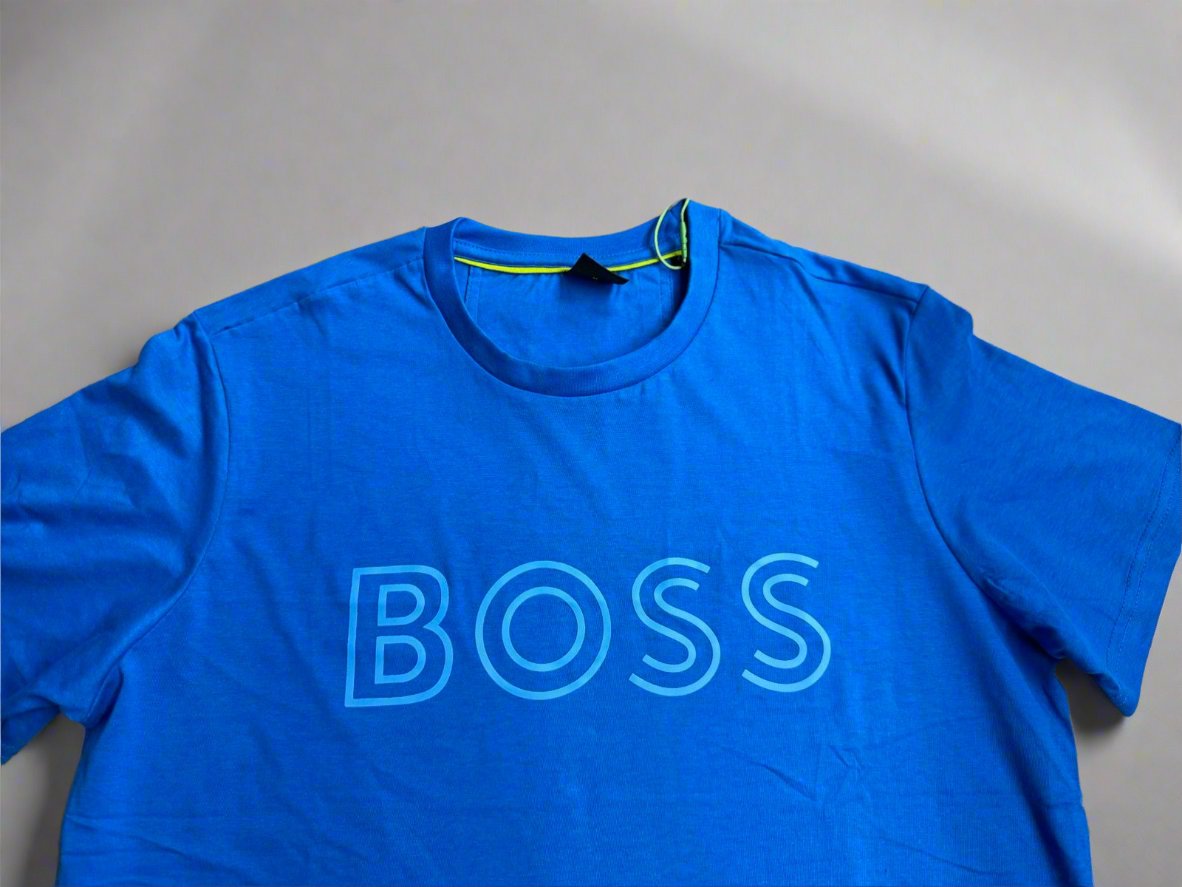 BOSS T-Shirt Men's Cotton Casual Blue